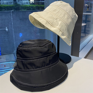 百搭男女防晒遮阳帽显脸小盆帽子 卷边防紫外线渔夫帽时尚 夏季 新款