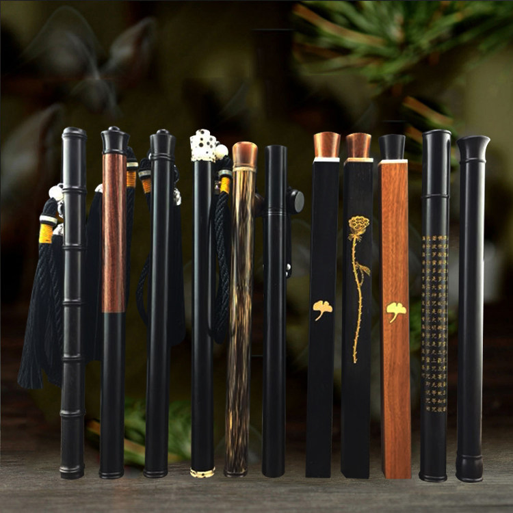 黑檀木香管紫光檀长款装线香储香盒放香红木卧香筒带香插实木香桶,家居饰品,香薰炉,淘宝优惠券,粉丝福利购,淘宝优惠卷