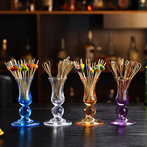 酒吧KTV商用彩色果签座牙签杯