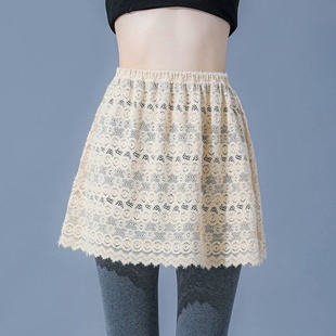 胖MM特大码300斤时尚屁帘镂空ins风半身裙女秋冬季叠穿打底裤短裙