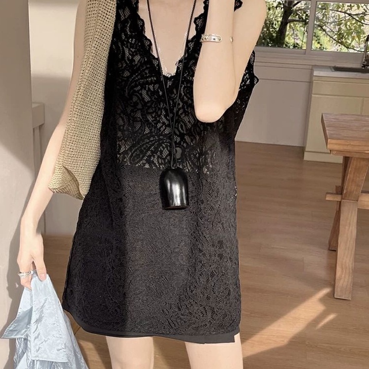 大码韩版镂空蕾丝背心吊带