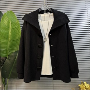 宽松显瘦针织开衫 秋冬新款 外套女毛衣外搭上衣 女装 胖MM300斤大码