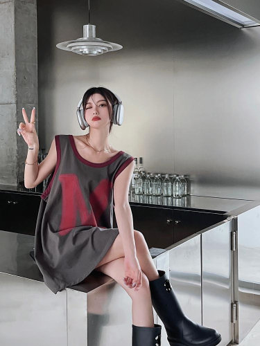 特大码美式慵懒风打底衫夏季上衣