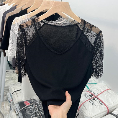 法式短袖胖MM300斤大码上衣女装