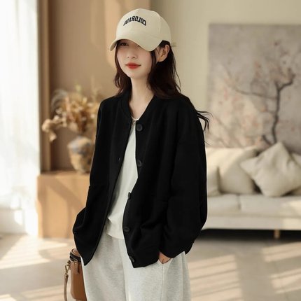 韩系胖MM慵懒风开衫卫衣300斤大码遮肉显瘦长袖ins潮秋冬款外套女