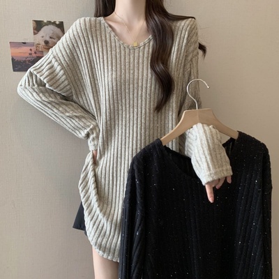 胖MM300斤特大码V领显瘦T恤