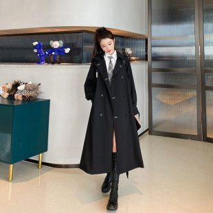 300斤显瘦遮肉高级感气质春秋过膝风衣外套 胖MM2 韩版 宽松加大码