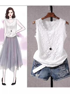 大码宽松遮肉时尚背心胖妹妹上衣