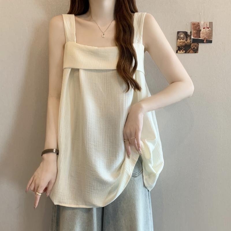 韩系胖MM甜美气质吊带背心女大码300斤夏款纯色遮肚显瘦无袖T恤衫,女装/女士精品,背心吊带,淘宝优惠券,粉丝福利购,淘宝优惠卷