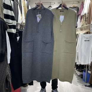 秋冬款胖妹妹2-300斤特大码长款遮臀连衣裙女装无袖针织毛衣裙ins