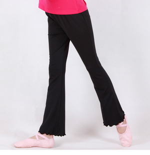 兒童舞蹈服女童秋季 拉丁舞跳舞喇叭褲 中國舞練功服黑色褲 子 舞蹈褲