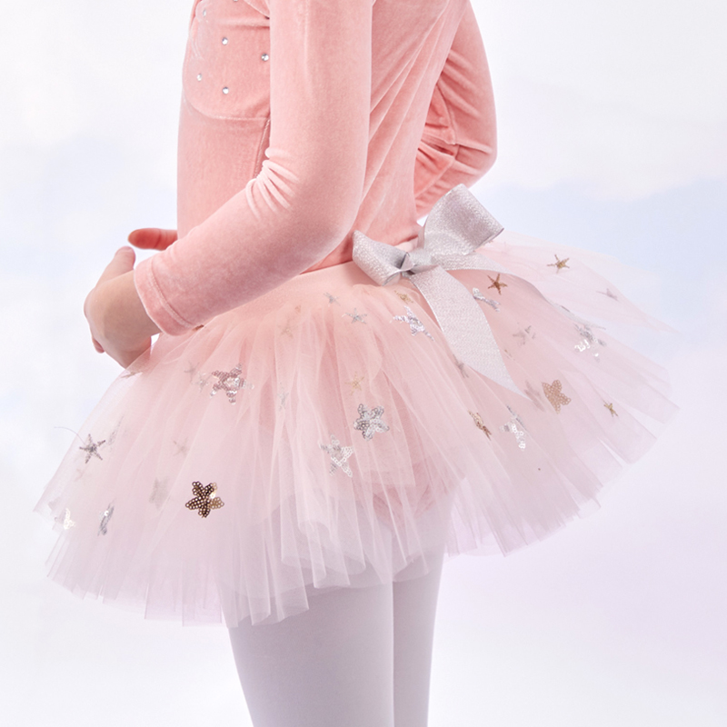 松紧表演服半截蓬蓬公主芭蕾舞裙