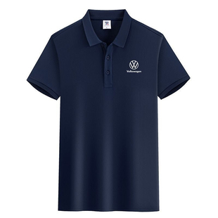 夏季上汽大众工作服短袖POLO衫男4s店工装翻领T恤广告文化衫定制