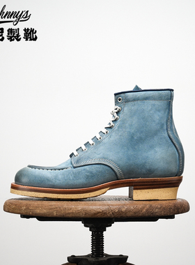 强尼制靴 Moctoe莫卡辛复古工装靴天尊系列牦牛皮固特异高帮男鞋