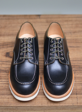 强尼制靴 Moctoe莫卡辛头复古工装靴牛皮低帮男靴固特异工艺