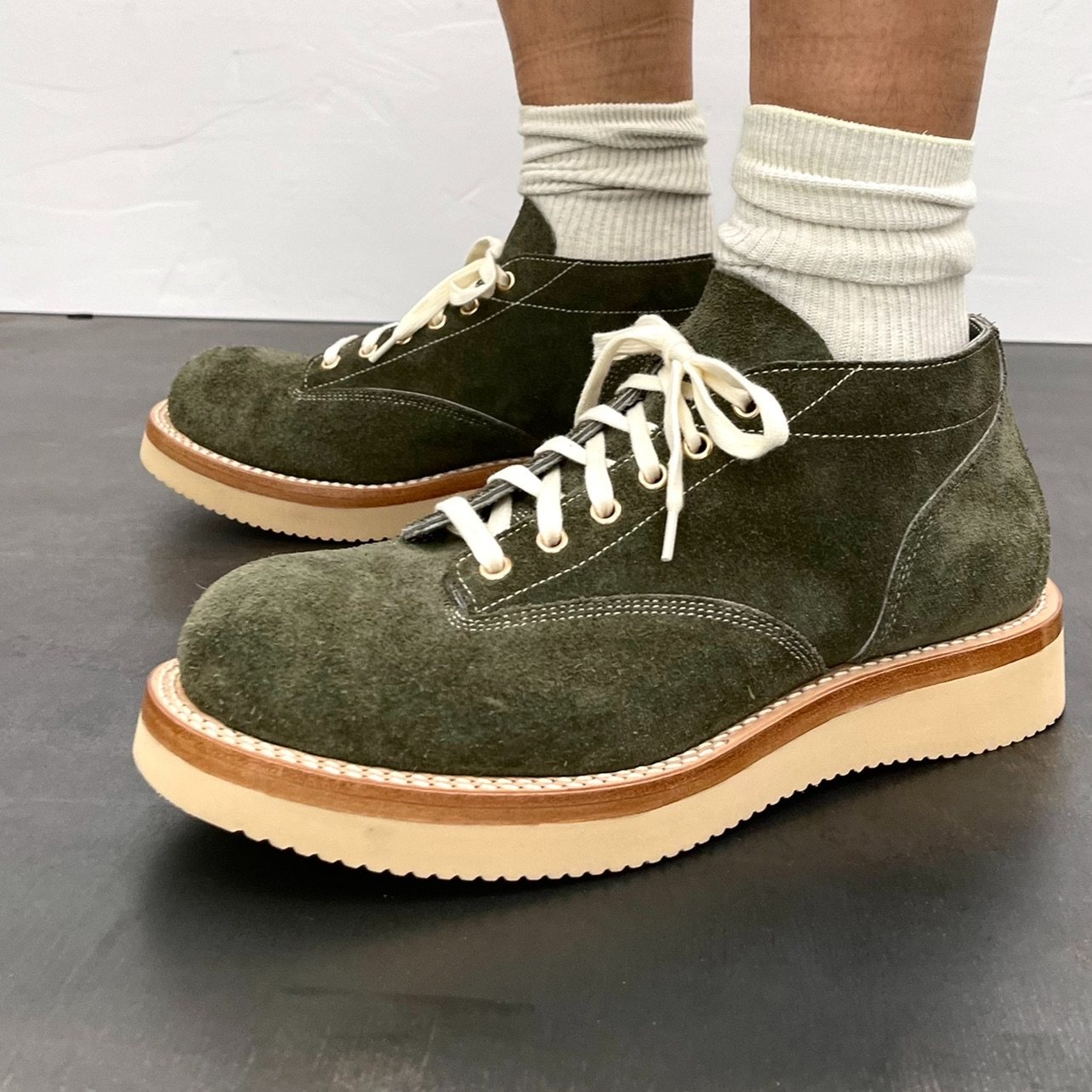 强尼制靴复古工装短脸靴 固特异春夏低帮机车靴 马丁男鞋