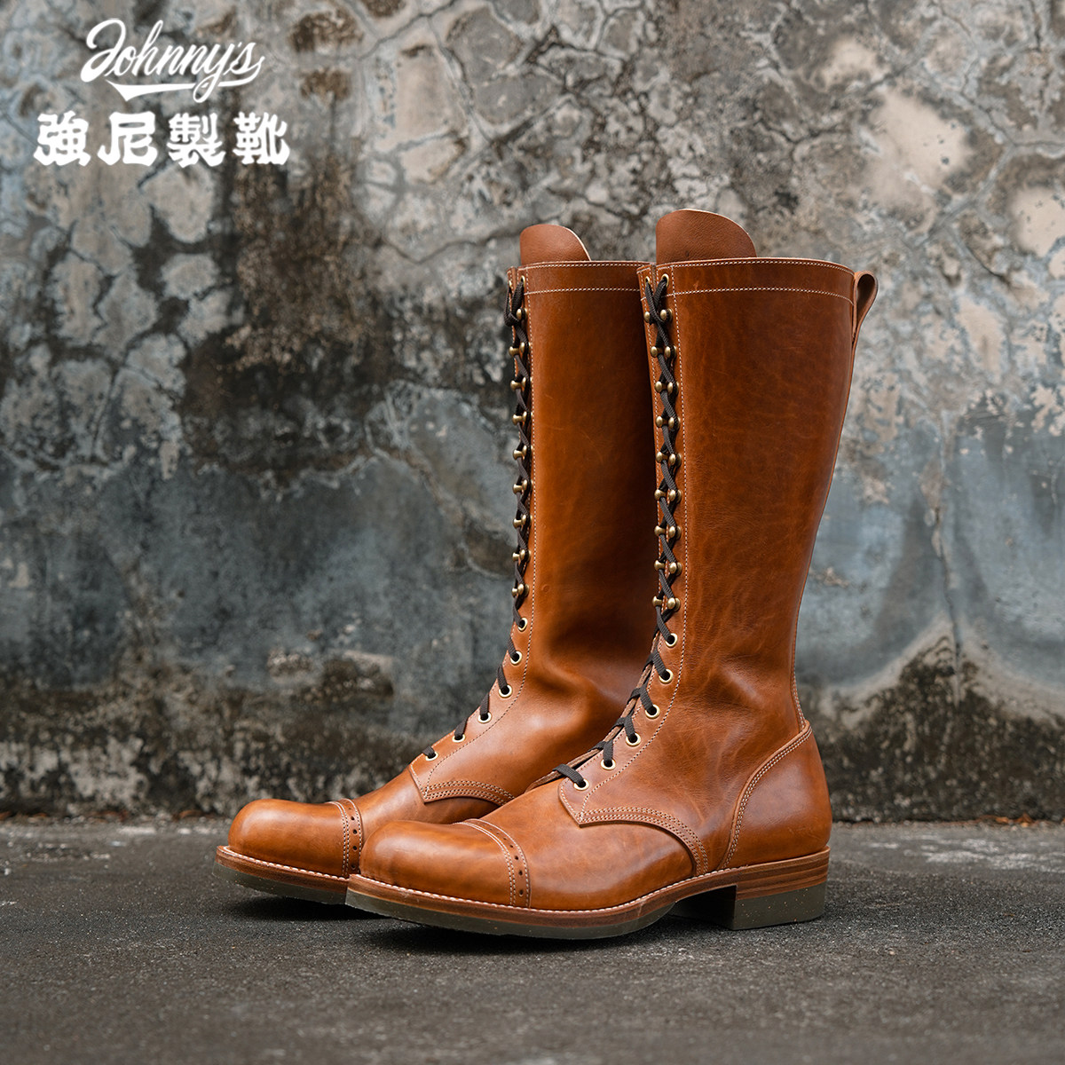 强尼制靴14寸美式高筒伞兵靴