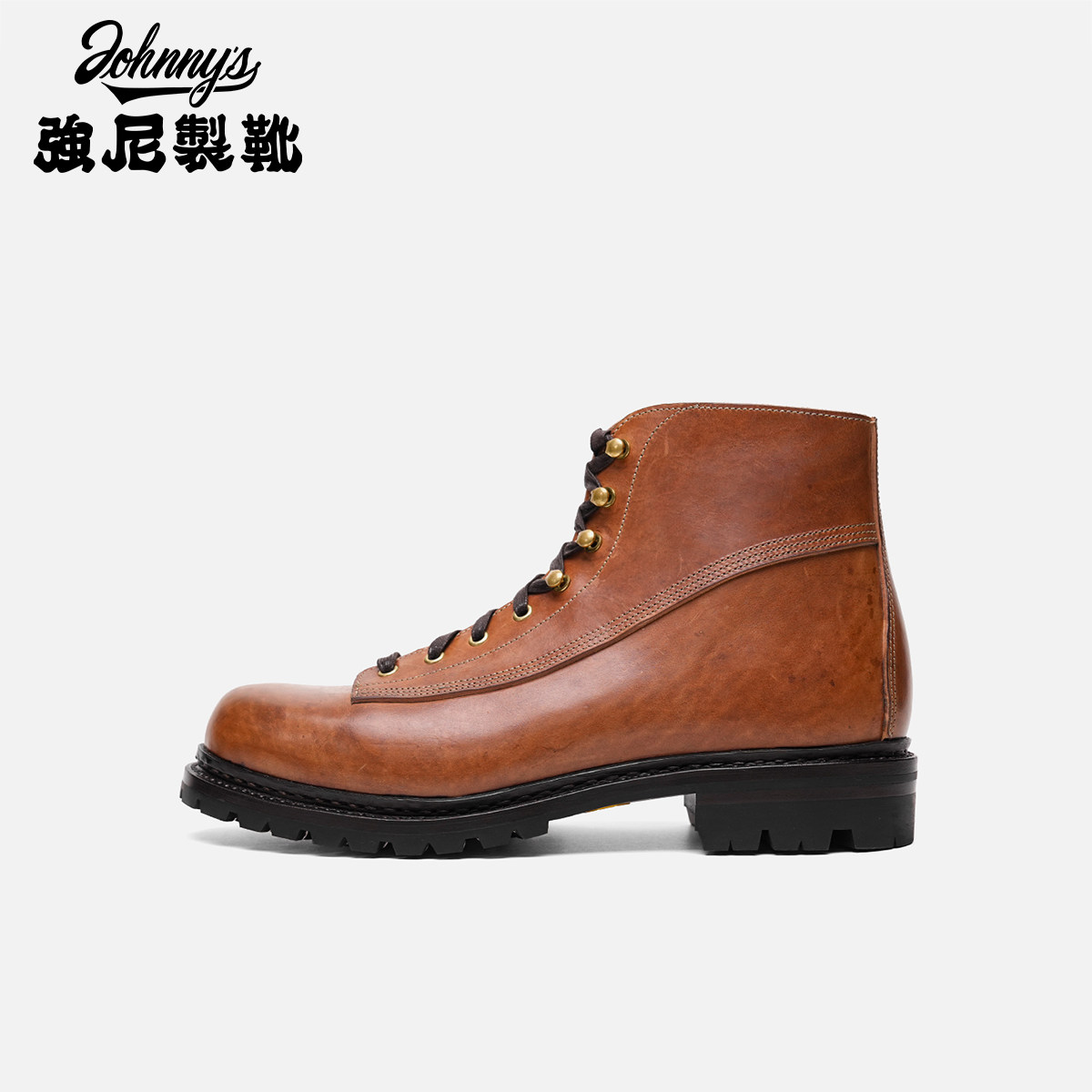 强尼制靴橡木马皮复古登山靴