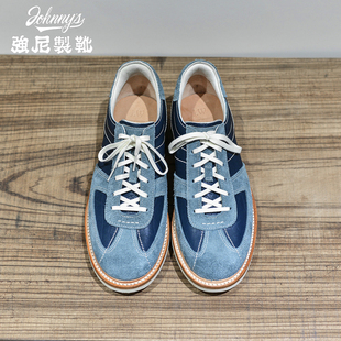 强尼制靴 复古德训鞋天尊系列全皮休闲鞋系带低帮固特异男鞋