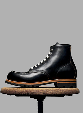 强尼制靴 Moctoe莫卡辛头美式复古狗牙底男工装靴马丁靴固特异