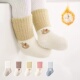 新生婴儿袜子秋冬季 加厚加绒保暖无骨珊瑚绒冬天男女宝宝儿童中筒