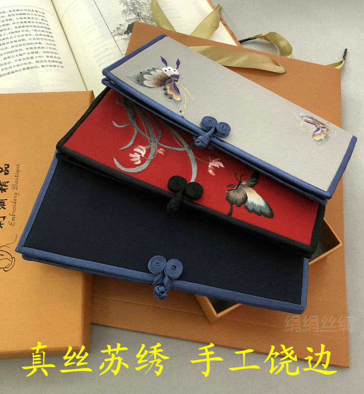 刺绣钱包女包苏绣手工绣真丝绣花手拿包中国风刺绣礼品多功能卡包