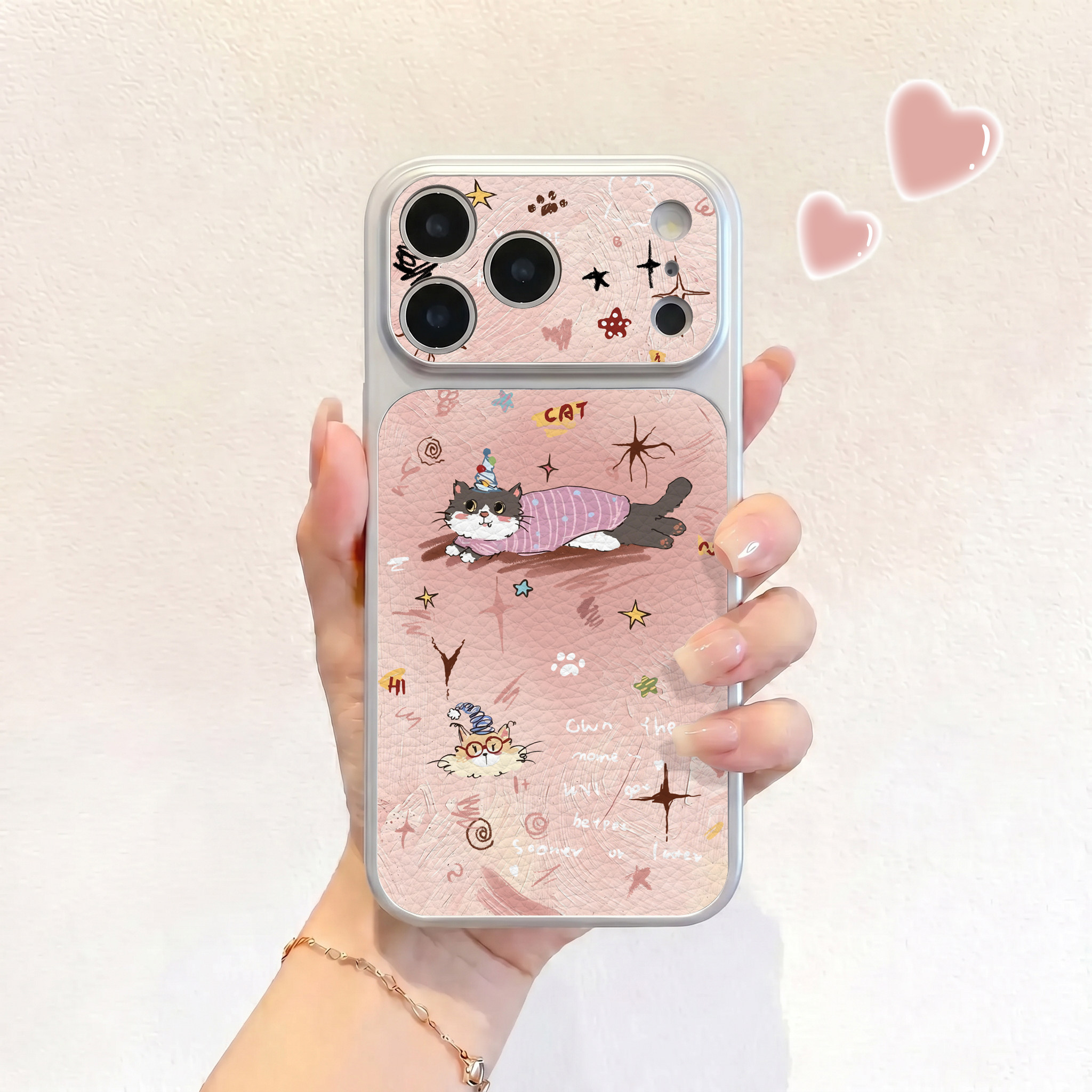 粉墨趴趴猫适用iPhone17不会撞壳手机壳新款苹果17promax仿皮16pro皮纹壳17pro保护套ip16男女15卡通14可爱