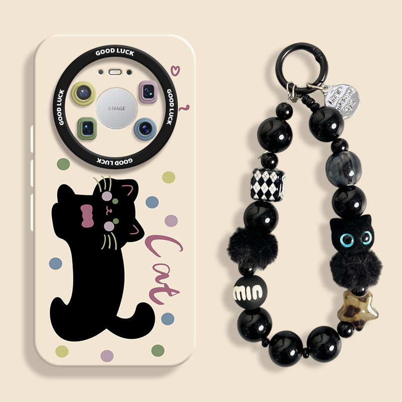 适用mate80miao黑猫手机壳