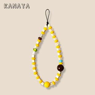 创意小清新芒芒树手机配饰手机链适用所有手机壳防摔手腕绳带手提手拎挂绳配件挂饰防丢ccd绳腕带男女