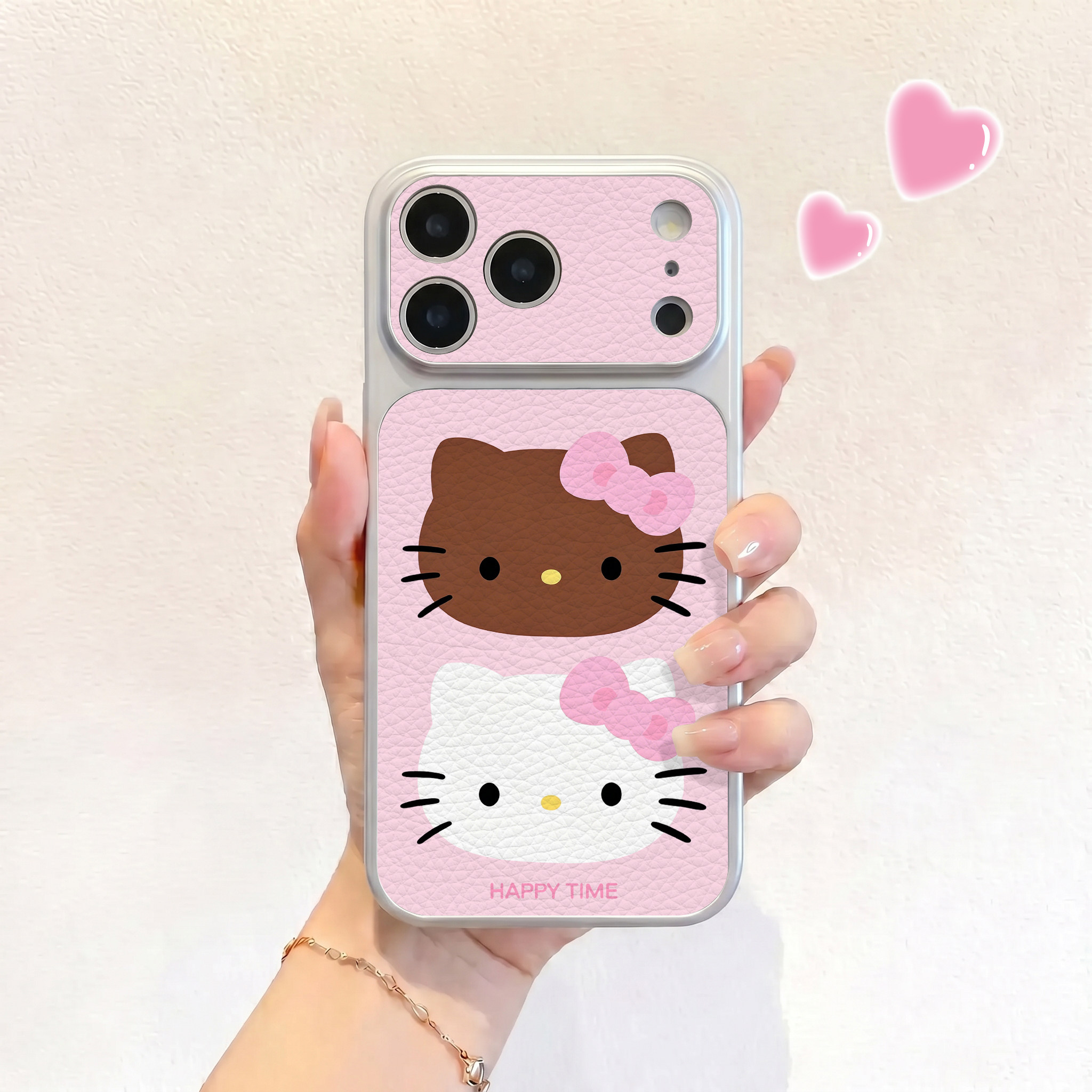 双色kt头适用iPhone17不会撞壳手机壳新款苹果17promax仿皮16pro皮纹壳17pro保护套ip16男女15卡通14可爱全包