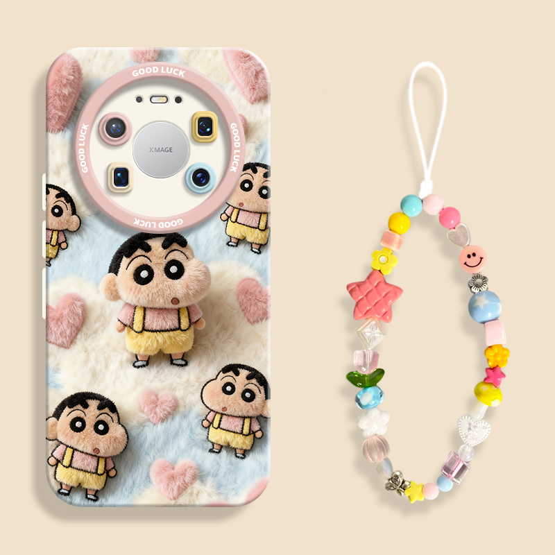 适用mate80毛绒爱心小新手机壳