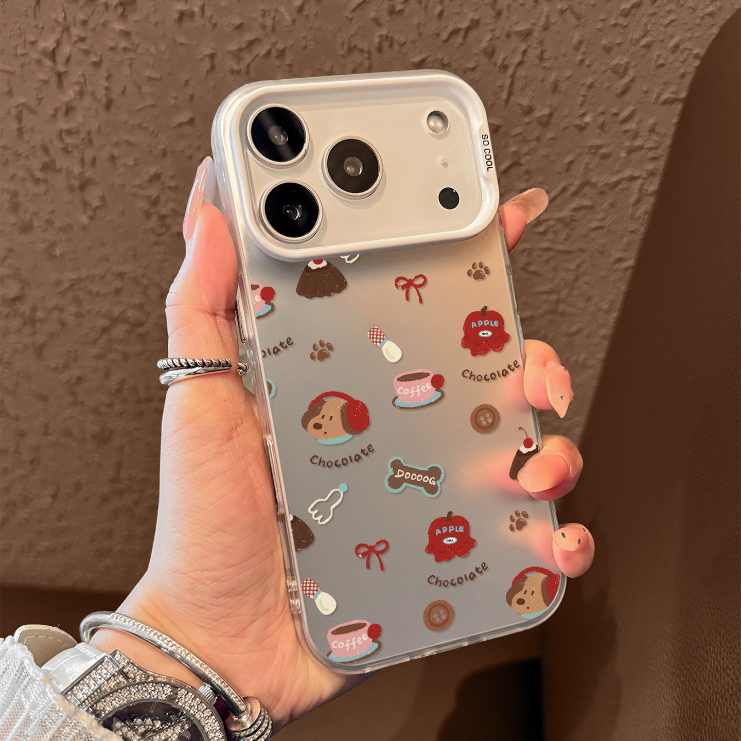 红耳机小狗适用iPhone17手机壳苹果17promax彩银磨砂壳17pro硬壳苹果air保护套ip16男女15pro卡通14网红13