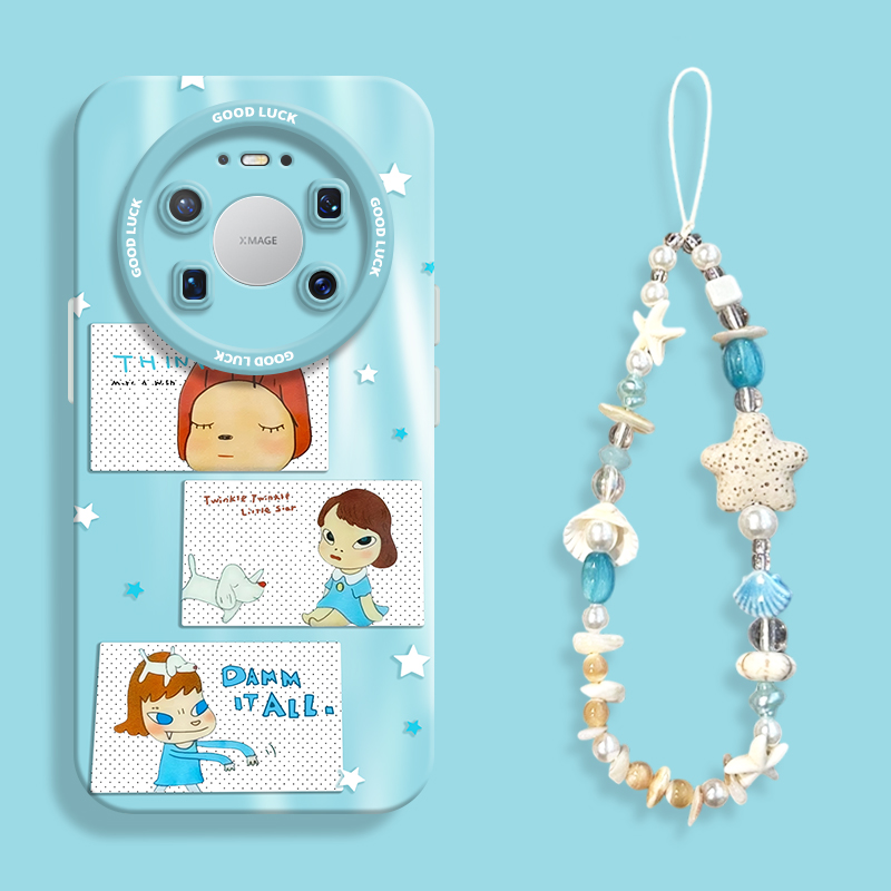 适用mate80星星插画女孩手机壳