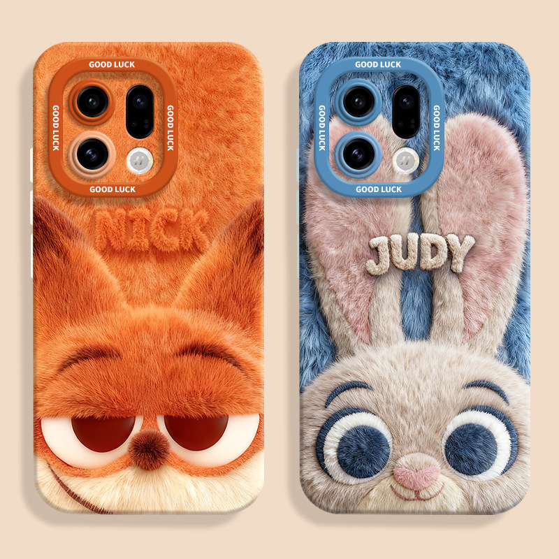 毛茸茸朱迪尼克头适用oppofindx9手机壳oppofindx9pro全包瞳眼硅胶壳x9液态软壳OPPO保护套x9pro男女可爱情侣,3C数码配件,手机保护套/壳,淘宝优惠券,粉丝福利购,淘宝优惠卷
