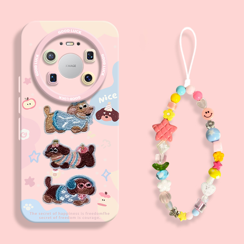 适用mate80少女三小狗手机壳