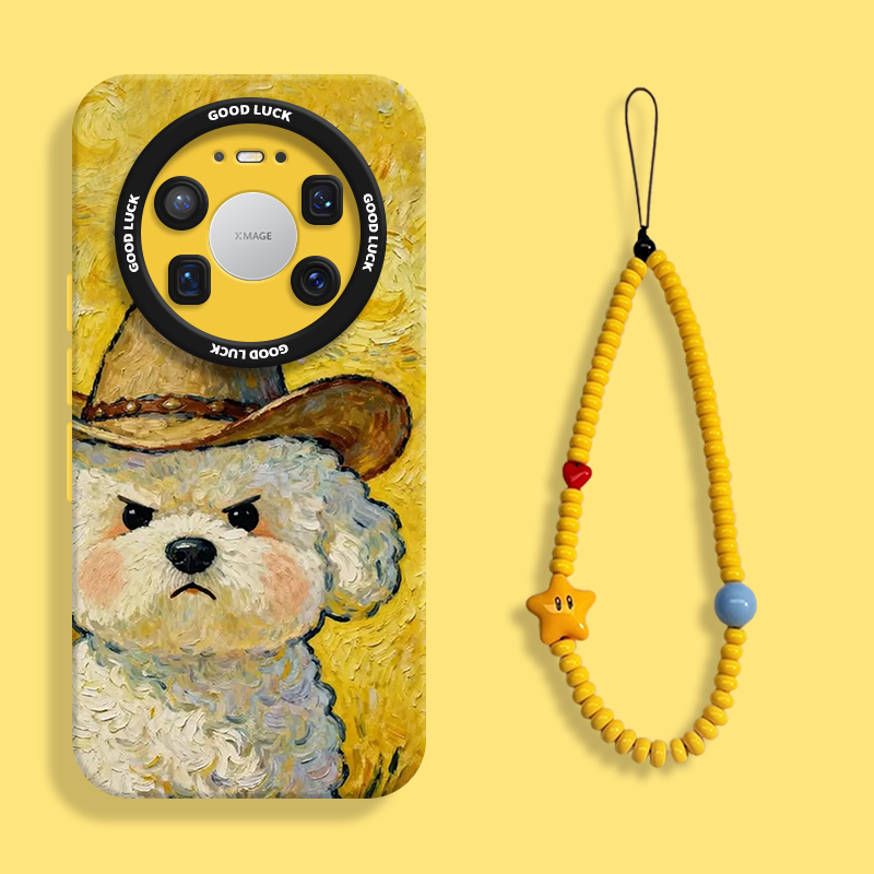 适用mate80油画西高地小狗手机壳