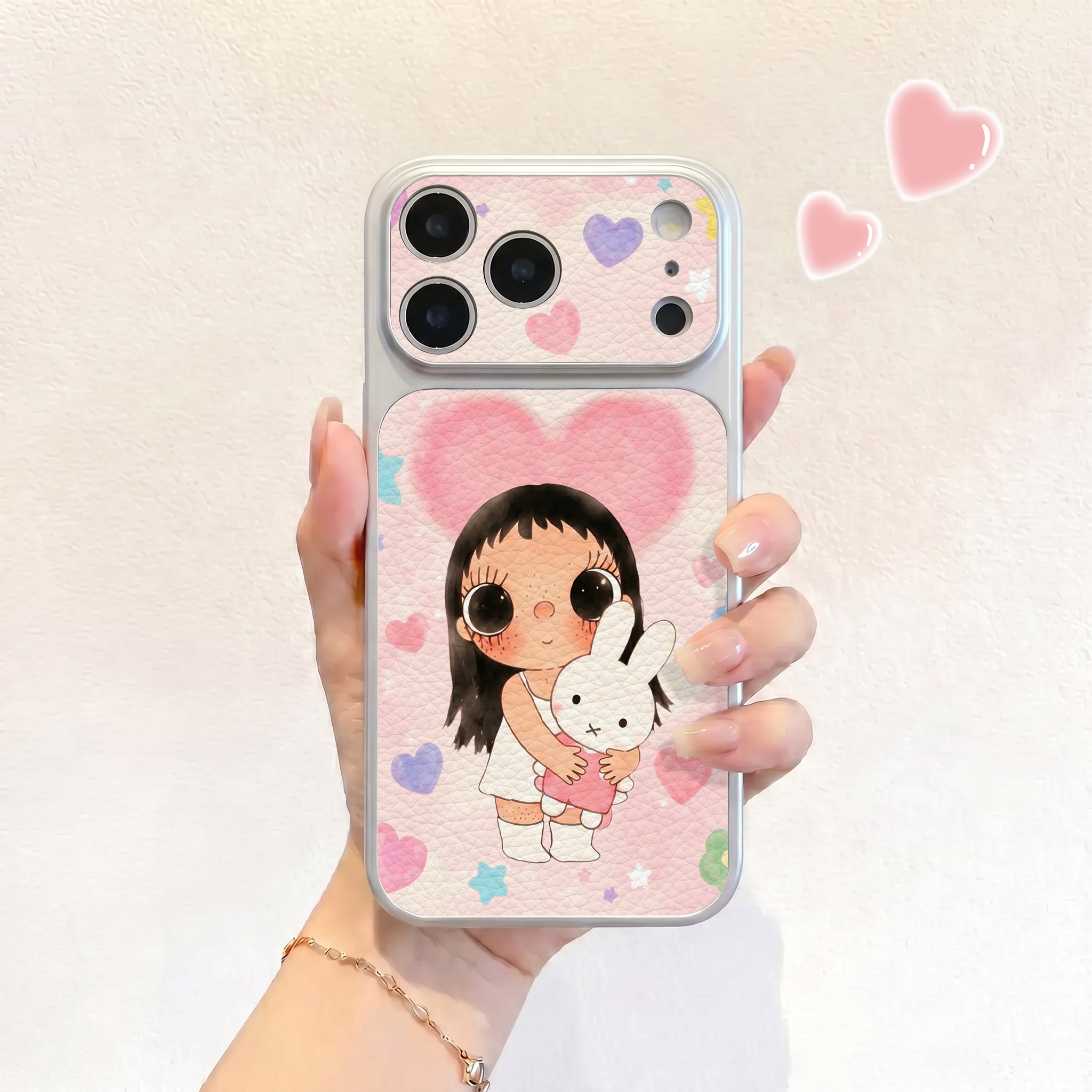 抱兔子小玉适用iPhone17不会撞壳手机壳新款苹果17promax仿皮16pro皮纹壳17pro保护套ip16男女15卡通14可爱
