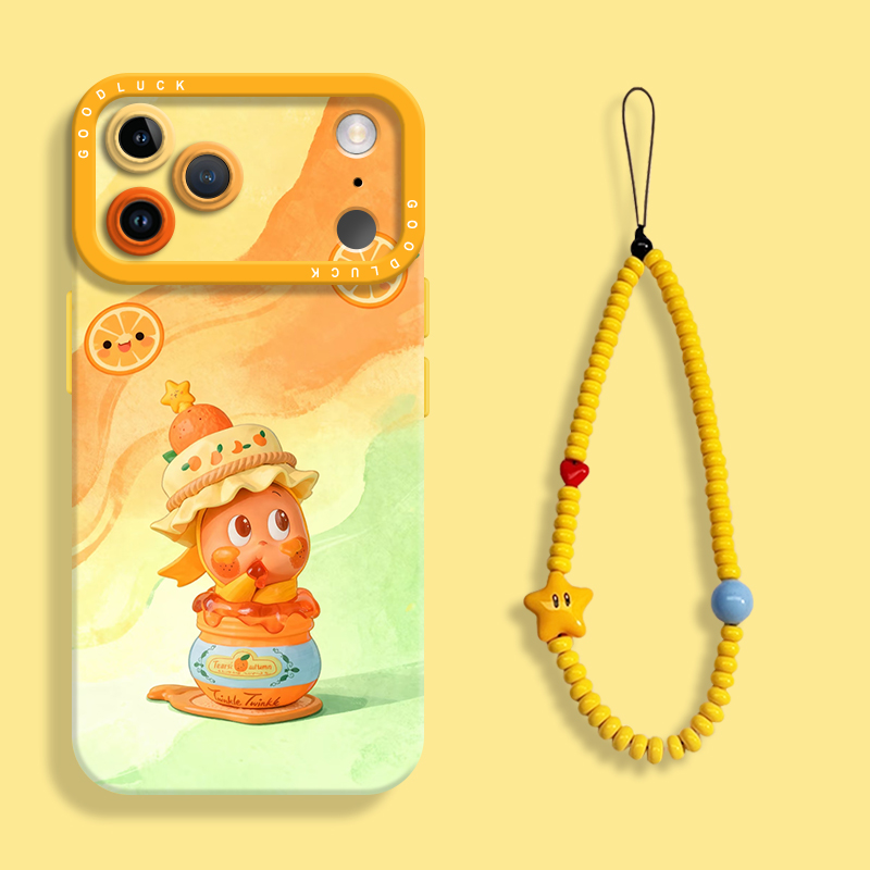 可爱果酱星星人适用iPhone17手机壳苹果17promax液态苹果air全包瞳眼硅胶壳17pro保护套ip17带挂绳17男女卡通