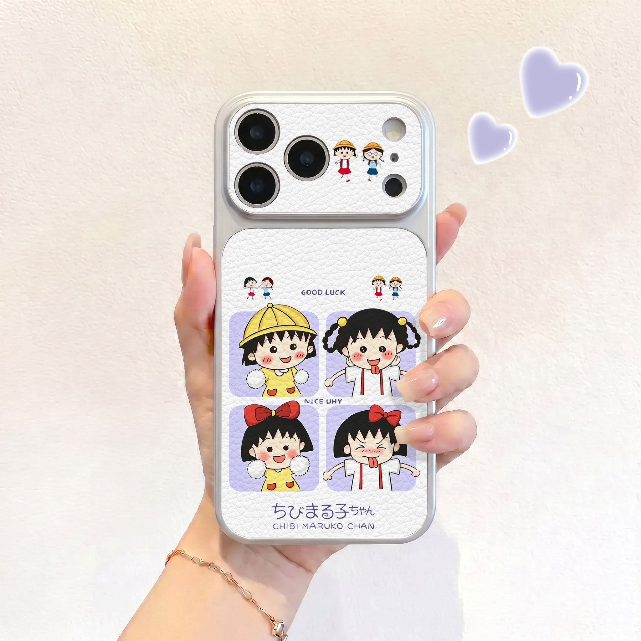 小丸子四宫格适用iPhone17不会撞壳手机壳新款苹果17promax仿皮16pro皮纹壳17pro保护套ip16男女15卡通14可爱