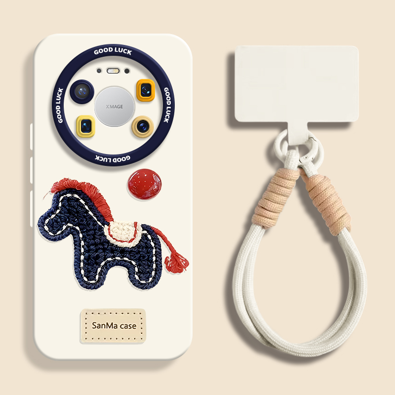 适用mate80针织小马手机壳