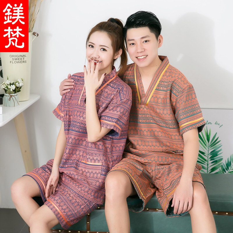 女款棉麻透气套装汗蒸服图片