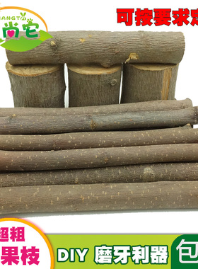 苹果木树枝仓鼠松鼠龙猫磨牙玩具木棒木头DIY跳台围栏软梯造景3斤