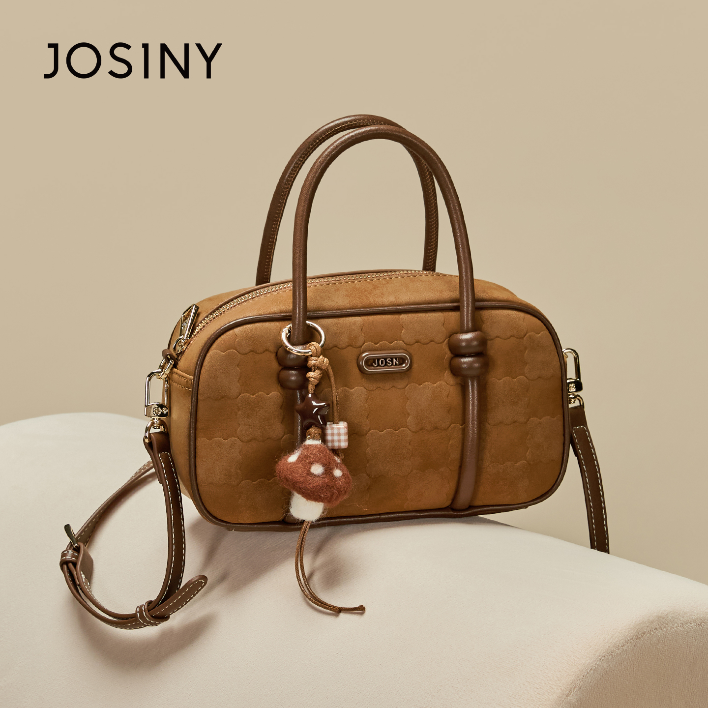 卓诗尼波士顿包女2025新款百搭潮流单肩斜挎包复古休闲手提小包包