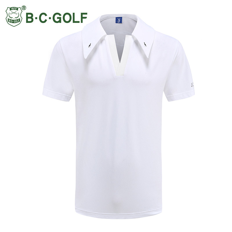 BCGOLF高尔夫男款短袖T恤男式夏季套头POLO衫男服装上衣白色logo