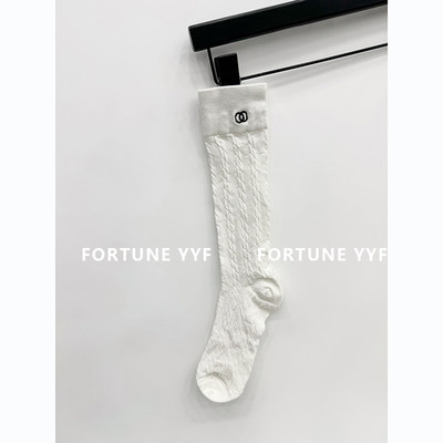 FORTUNE YYF &天花板級別&现货秒发欧货重工纯棉纯色字母袜