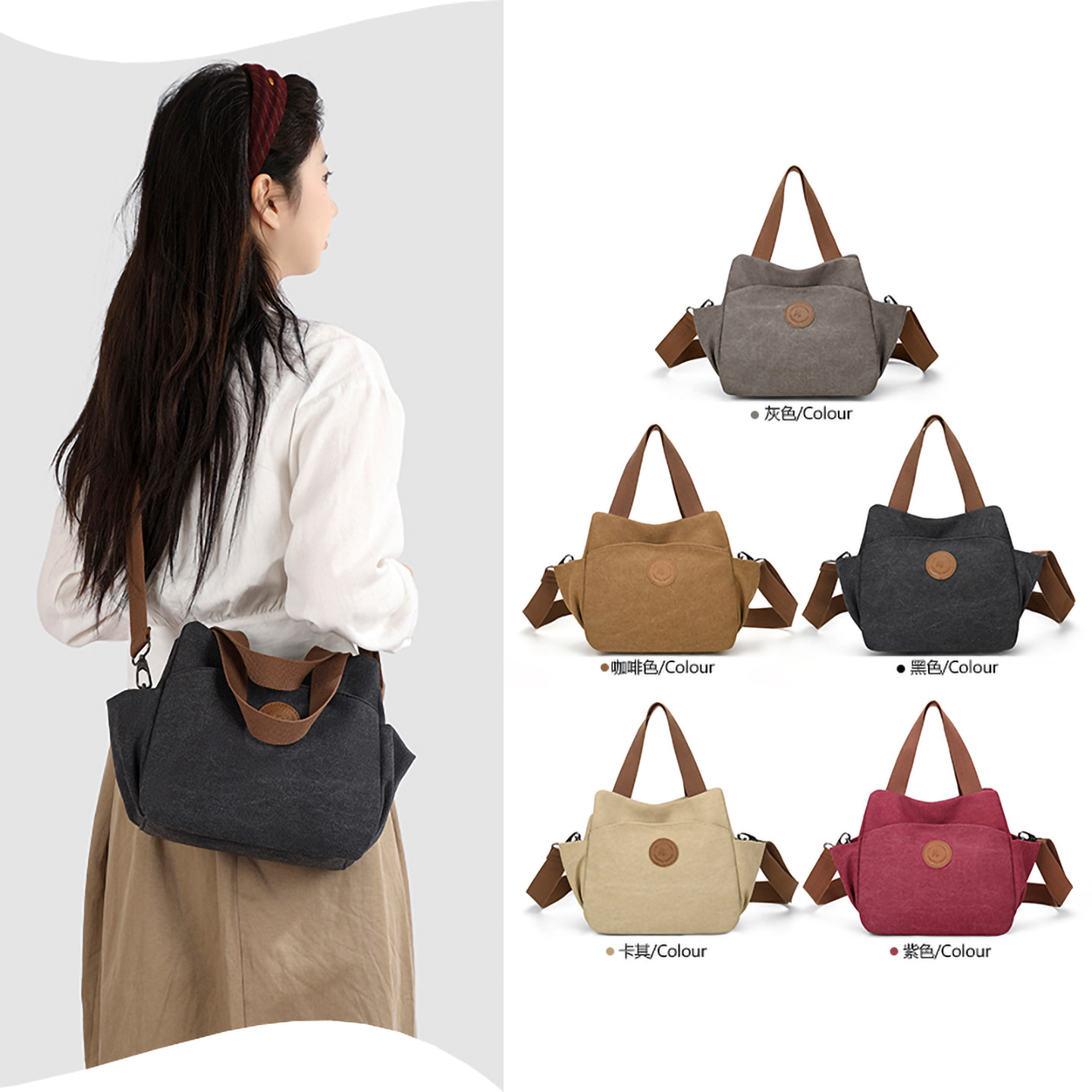 休闲托特包帆布包包手提包2026新款小包单肩斜挎包大容量通勤女包