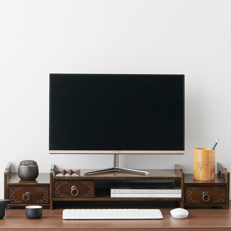 楠竹底座桌面电脑显示器增高架