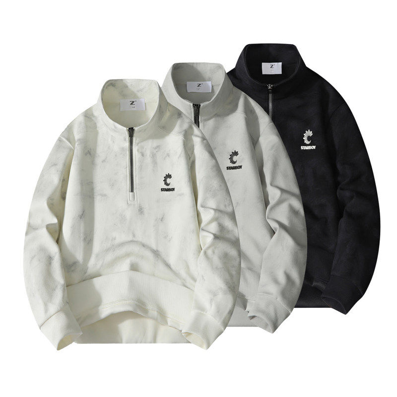 春季男士潮牌卫衣男中青年立领半拉链宽松套头男士卫衣休闲外套,男装,卫衣,淘宝优惠券,粉丝福利购,淘宝优惠卷