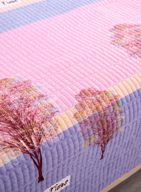 牛奶绒榻榻米床盖单件床罩绗缝毯子冬季夹棉大炕床单被双面铺两用