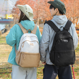 学院风拼色双肩包男初中高中生书包女电脑包轻便旅行大容量背包潮